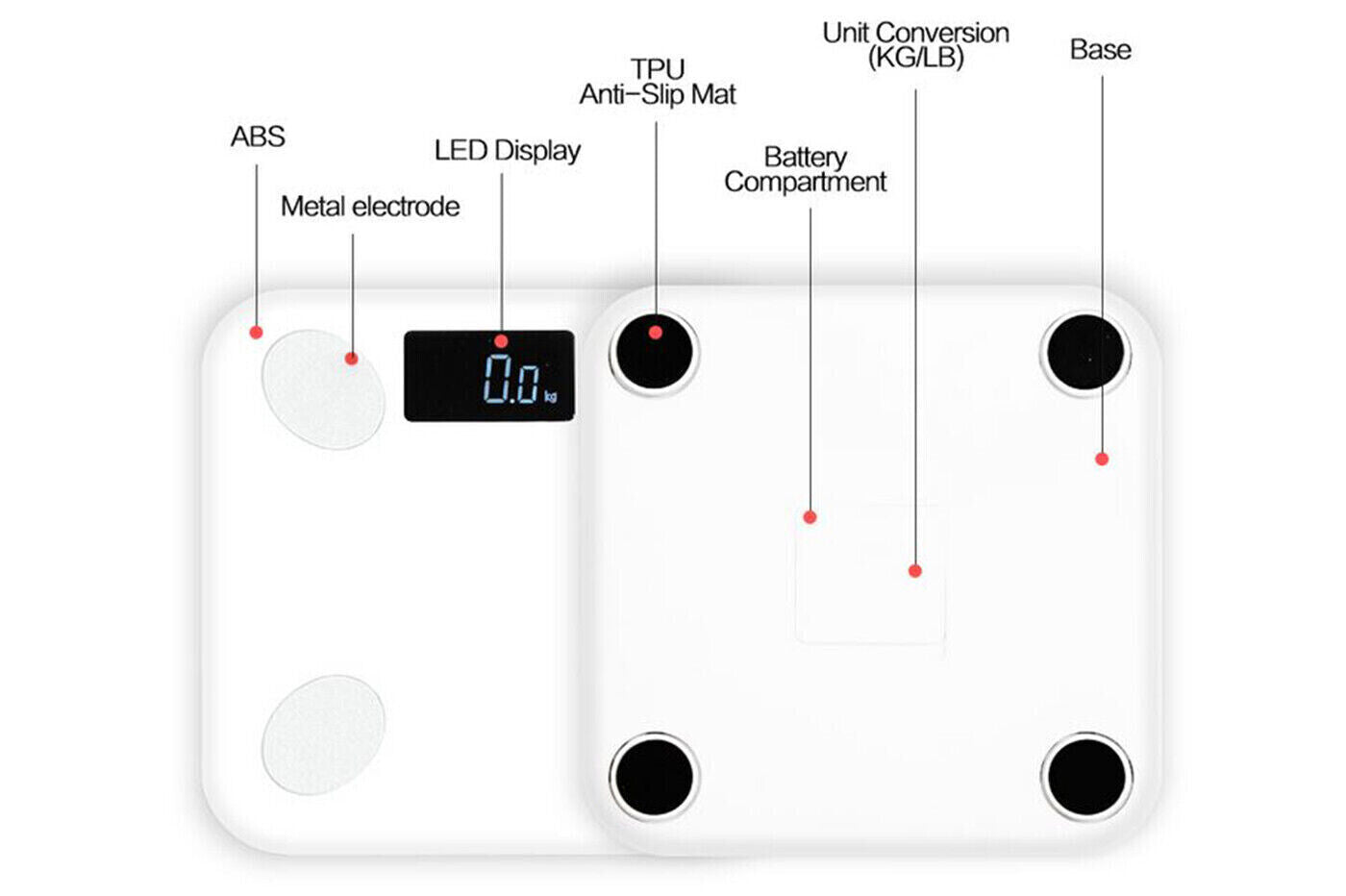 Bilancia in VETRO Pesapersone Digitale Bluetooth Elettronica Portata 180 Kg B24